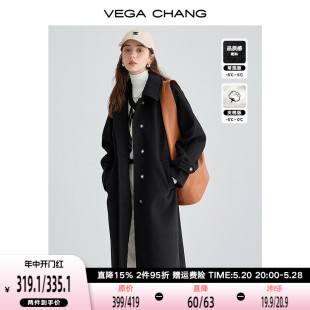 加厚大衣小个子高级感赫本风 VEGA CHANG毛呢外套女2023年秋冬新款