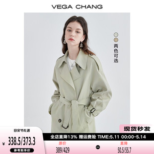 CHANG风衣女中长款 VEGA 高级感大衣小个子英伦风外套 2024春秋新款