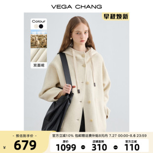 VEGA 宽松显瘦羊毛呢外套 CHANG 双面呢子大衣女2024年秋冬新款