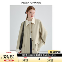 VEGA CHANG风衣女2024年春新款宽松显瘦气质英伦风休闲外套ins潮