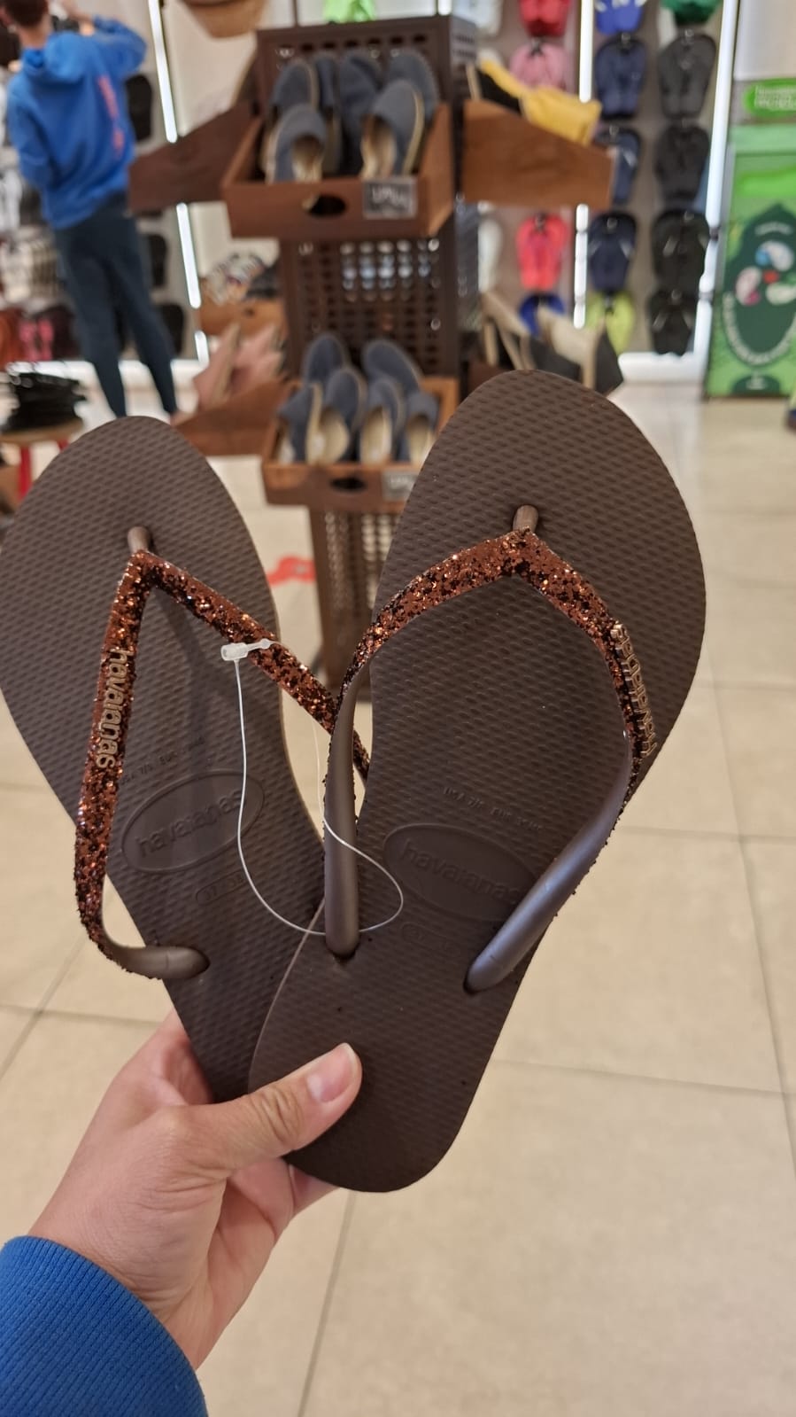 Havaianas 2026新款闪金咖啡色正品女夏季外穿拖鞋防滑夹脚人字拖