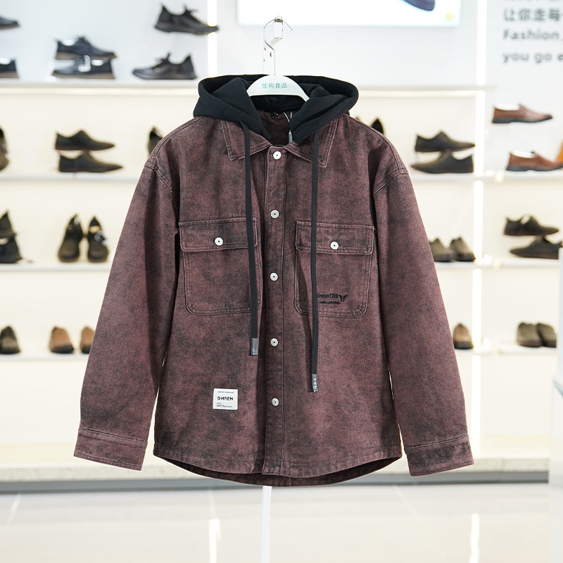 牛仔外套男生加绒保暖连帽衬衫牛仔服休闲夹克城市年代正品秋冬季,男装,牛仔外套,淘宝优惠券,粉丝福利购,淘宝优惠卷