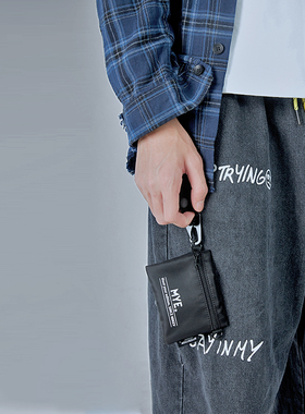 MYE潮牌个性logo印花零钱卡包挂脖小胸包日系便携硬币包钥匙包ins