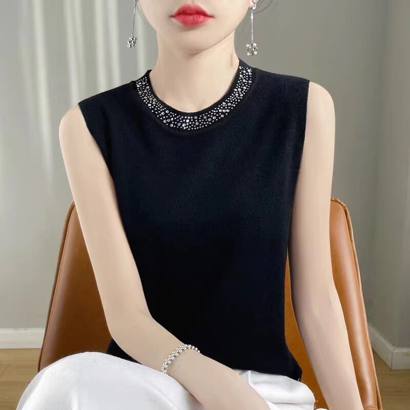 100%桑蚕丝黑色吊带背心女2026新款夏装内搭无袖打底衫冰丝薄上衣