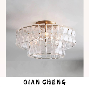 法式Murano穆拉诺复古主卧灯轻奢卧室吸顶灯设计师高级感中古灯具