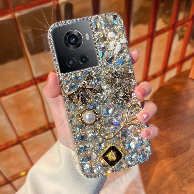 适用一加Ace满钻手机壳爆闪PGKM10轻奢闪钻全包防摔软壳网红女潮