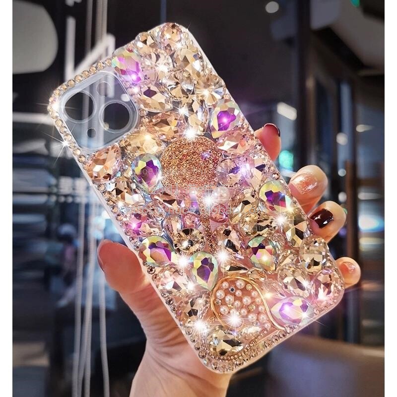 适用于苹果15promax手机壳iphone14plus满钻XR女款XS手链7/16PLUS闪钻苹果13PRO/12全包