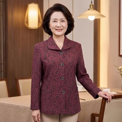 2026秋季新款中老年女装翻领衬衫妈妈装洋气上衣气质奶奶衬衣外套