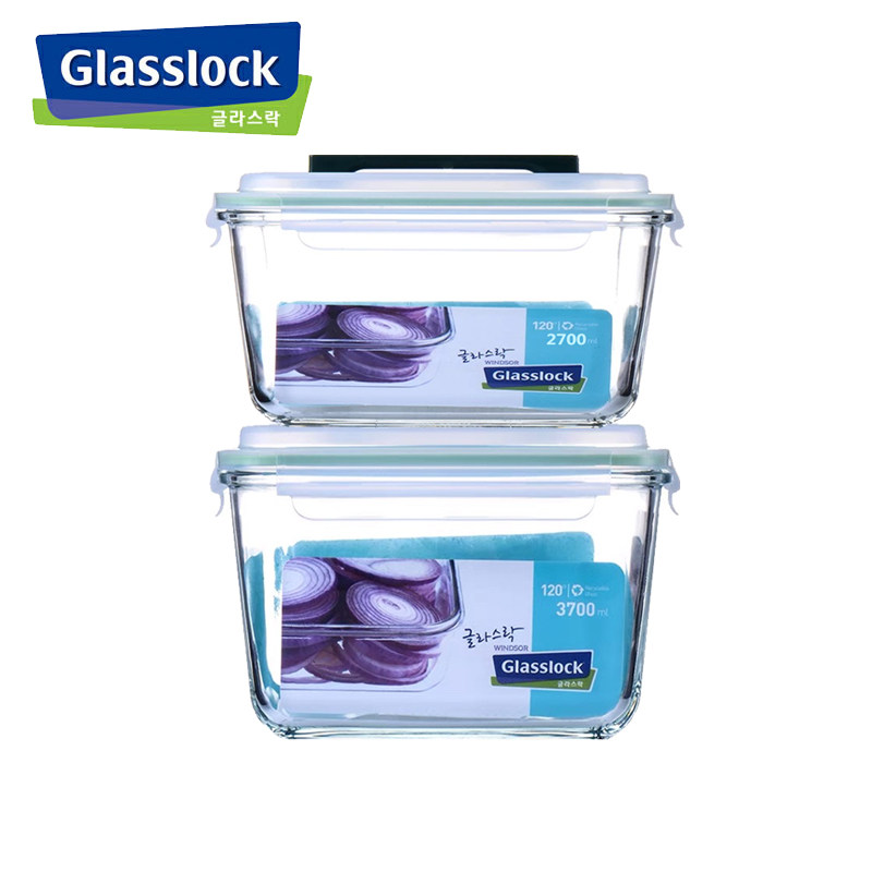 韩国GLASSLOCK玻璃保鲜盒原装进口手提泡菜盒冰箱储存食品盒冷冻