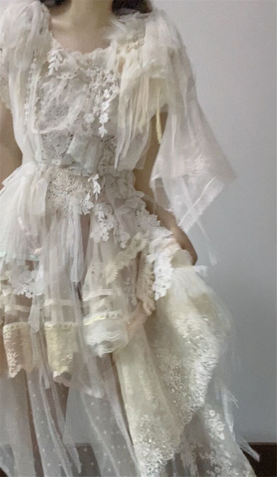 ｛售罄｝花嫁系列繁复蕾丝vintage remake古着连衣裙