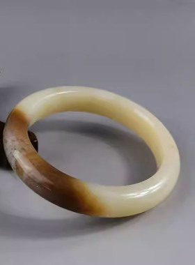 天然和田玉56mm圈口手镯有证书