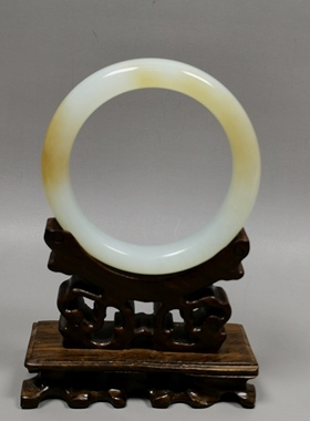 天然和田玉羊脂玉手镯57圈口玉镯