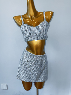 100%实拍舞台明星同款满钻歌手打歌服套装