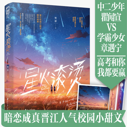 【赠明信片+书签】正版大鱼文化 星火滚烫 梵瑟 著 敏感学霸少女章遇宁VS中二张扬少年瞿闻宣 晋江校园初恋小甜文 花山文艺出版社