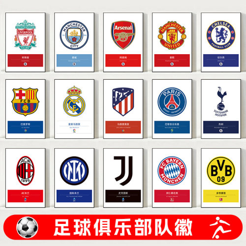 英超队徽LOGO曼联利物浦曼城海报