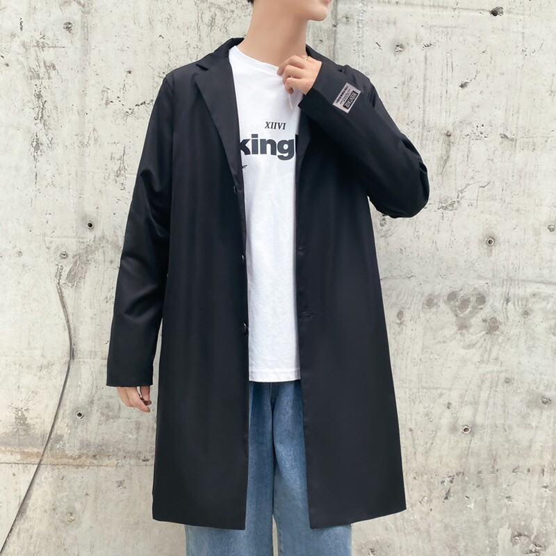 2023春中长款西装男士日系港风潮炸街帅气宽松西服外套 XZ01 P85图片