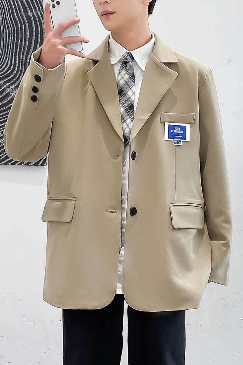 2023春小西装男士日系港风宽松潮帅气西服外套休闲上衣XZ02P95,男装西服,星座101A-1