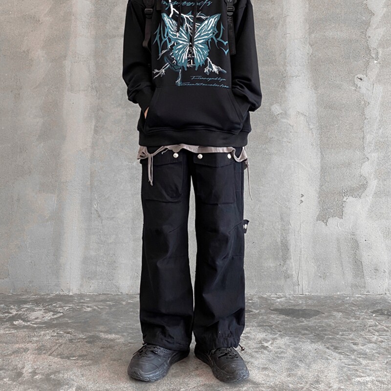 2023春夏青少年男宽松直筒裤潮流裤暗黑休闲新款裤子CK05P55,男装休闲裤,星座101A-1