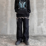2023春夏青少年男宽松直筒裤潮流裤暗黑休闲新款裤子CK05P55，男装休闲裤，星座101A-1