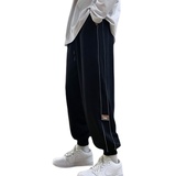 2023春夏装松紧腰反光条港风束脚卫裤男运动裤休闲裤KK28-P45，男装休闲裤，星座101A-1