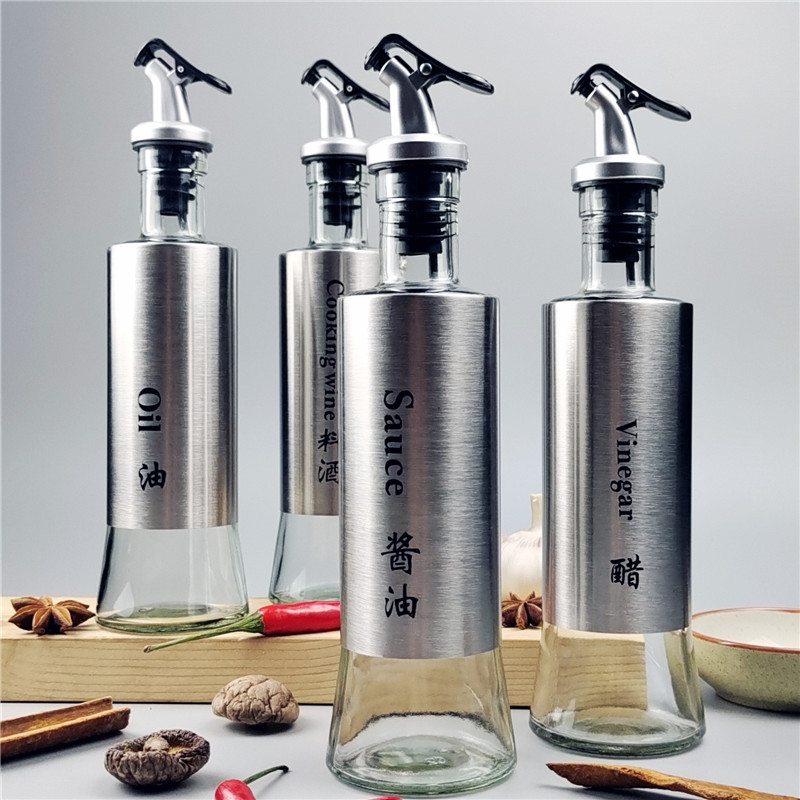 送漏斗不锈钢玻璃油瓶酱油醋瓶