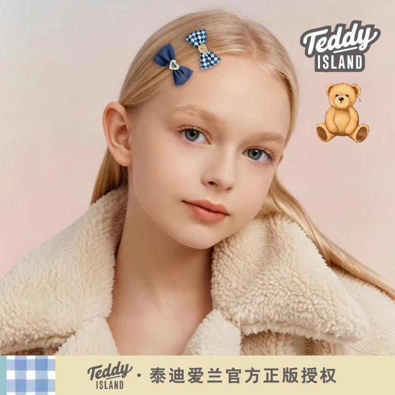 正版teddy泰迪爱兰蝴蝶结对夹侧边刘海夹女生发卡头饰发夹发饰女