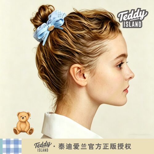 正版泰迪爱兰teddy韩版可爱布艺大肠发圈扎丸子头橡皮筋头绳百搭