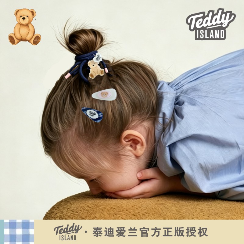 正版泰迪爱兰teddy韩版儿童甜美发夹可爱小熊百搭碎发夹边夹发卡