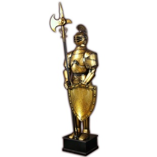 厂家直销复古欧式工艺装饰品 中世纪盔甲骑士 手工铁艺武士雕塑