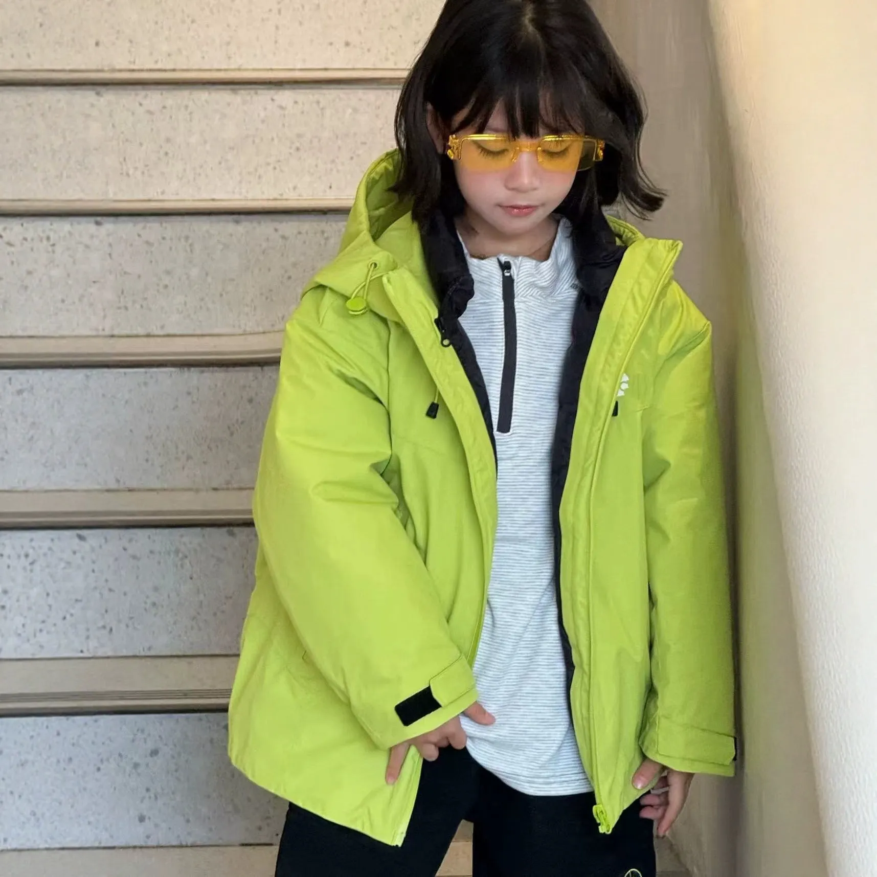 三合一连帽长袖冲锋衣羽绒服