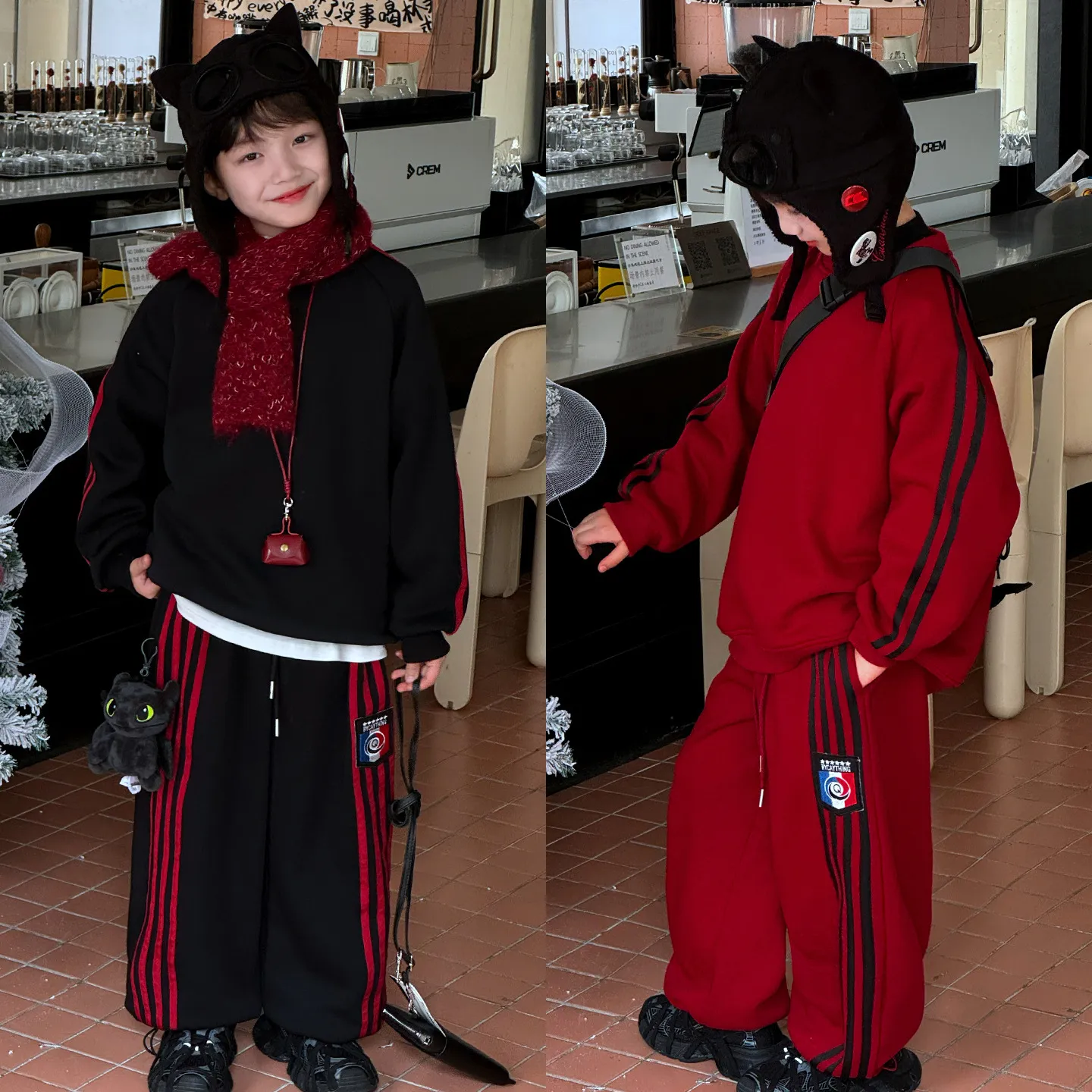 儿童拉条贴标加绒加厚运动套装潮冬季男童长袖卫衣卫裤休闲两件套,童装/婴儿装/亲子装,套装,淘宝优惠券,粉丝福利购,淘宝优惠卷