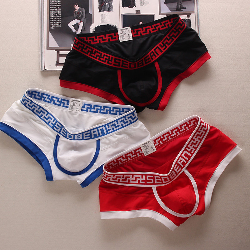 日系小清新超低腰男士性感内裤纯棉网纱透气小四角裤头底裤衩短裤,女士内衣/男士内衣/家居服,男平角内裤,淘宝优惠券,粉丝福利购,淘宝优惠卷