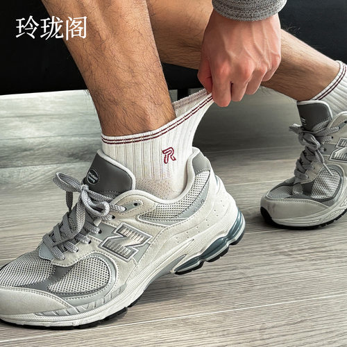 美系刺绣运动短袜抗菌透气