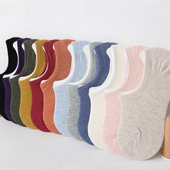 袜子女款 船袜女纯棉不掉跟防滑隐形袜防臭短袜配休闲鞋 春秋季 新款