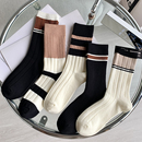 健身鲨鱼裤配的袜子女中筒袜冬季2025新款爆款防滑纯棉外穿运动袜