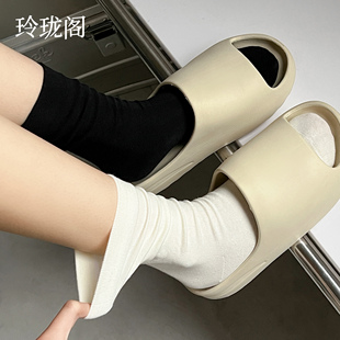 堆堆袜 配小皮鞋 白色袜子女款 中筒袜秋冬纯棉袜无骨月子袜2025新款