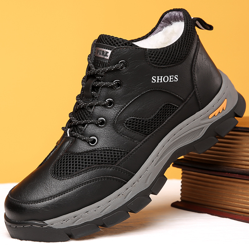 冬季棉鞋潮流百搭加绒保暖男士休闲鞋户外徒步工装靴马丁靴男鞋