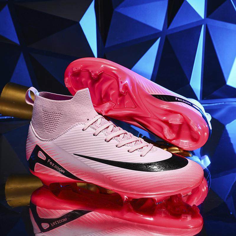 2025新款跨境外贸高帮足球鞋碎钉TF青少年学生训练鞋AG长钉运动鞋