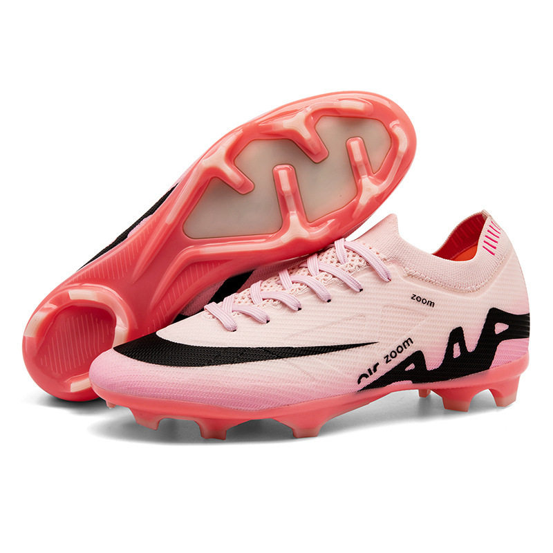 代发跨境足球鞋AG长钉人造草地低帮男女款青少年TF碎钉训练足球鞋