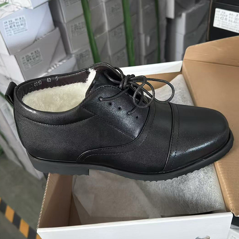 大码4546冬季男士棉鞋加绒加厚保暖三接头皮鞋商务正装高帮棉皮鞋