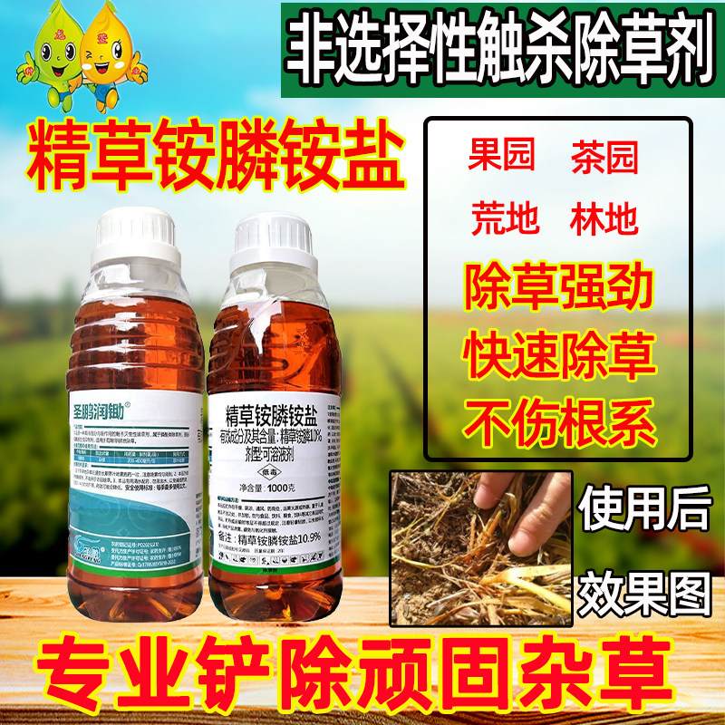 圣鹏润锄精草铵膦铵盐果园茶园荒地除草内吸触杀灭生性农用除草剂