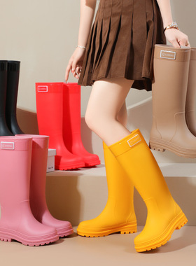 日系雨鞋女款四季高筒防滑雨靴成人时尚外穿厨房防水耐磨软底胶鞋