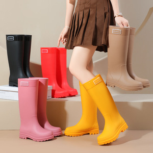 日系雨鞋女款四季高筒防滑雨靴成人时尚外穿厨房防水耐磨软底胶鞋