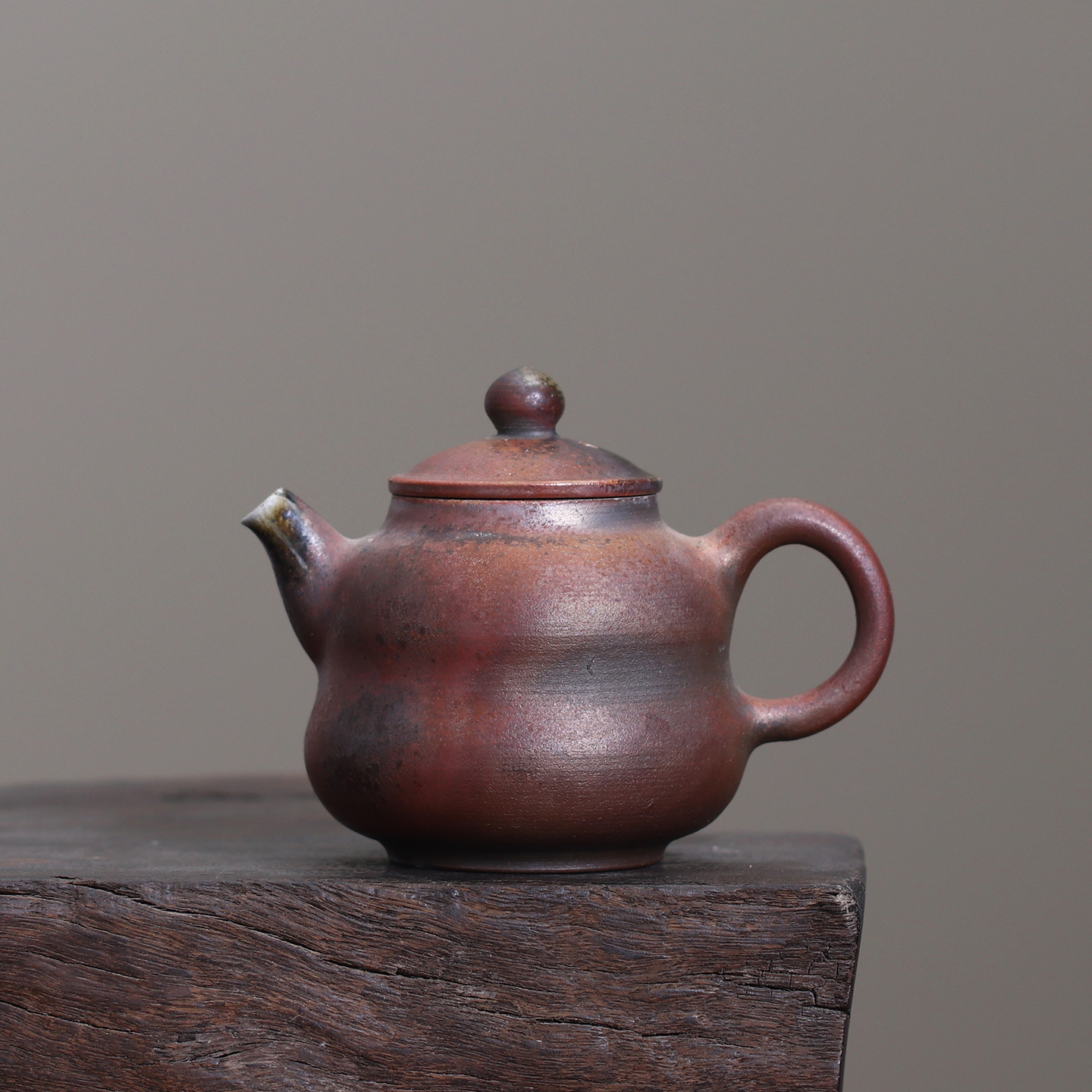 九木手作 纯手工粗陶柴烧葫芦壶裸烧茶壶1号175毫升【微瑕特价】