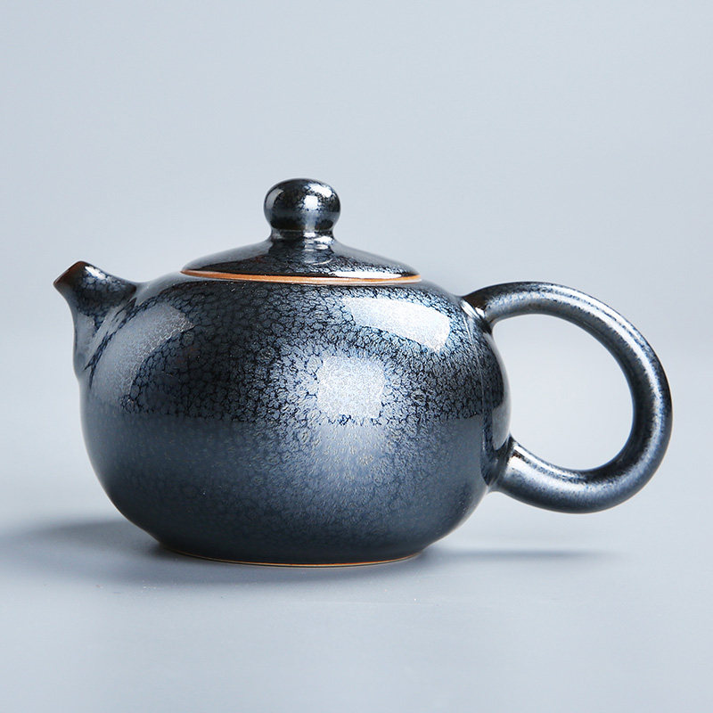 陈为椿 天目茶壶原矿天目窑变西施壶单壶礼盒收藏证书球孔泡茶器
