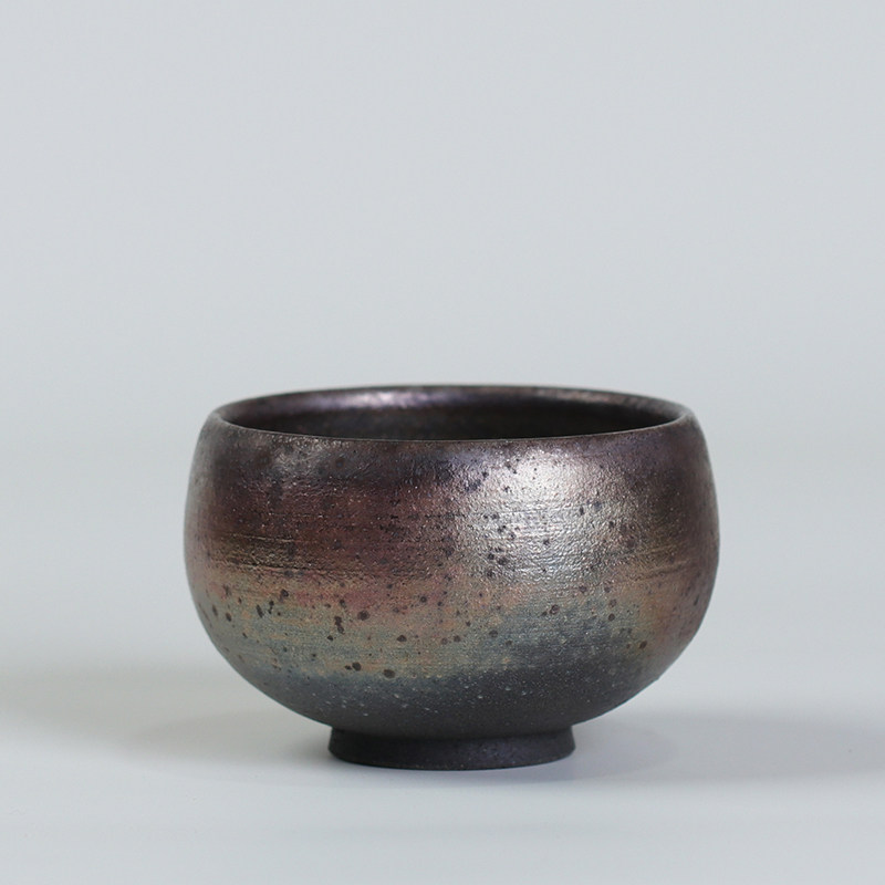 九木柴烧茶杯 小柴窑茶杯松木柴烧主人杯斗笠杯小窑柴烧杯罗汉杯