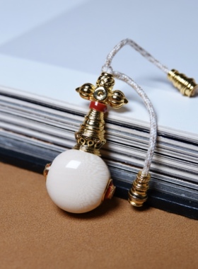 文创手作白色树脂三通佛头配件分体银镀金佛塔弟子珠隔片念珠百搭