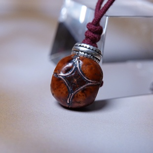 原生态老凤眼紫铜镶嵌大孔道三通佛头配件文玩纯手工DIY念珠束尾