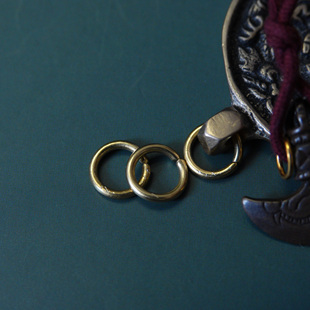 10mm纯铜寒铁原色铜环铁环挂件DIY文玩藏传记数吊坠侧挂神器原始