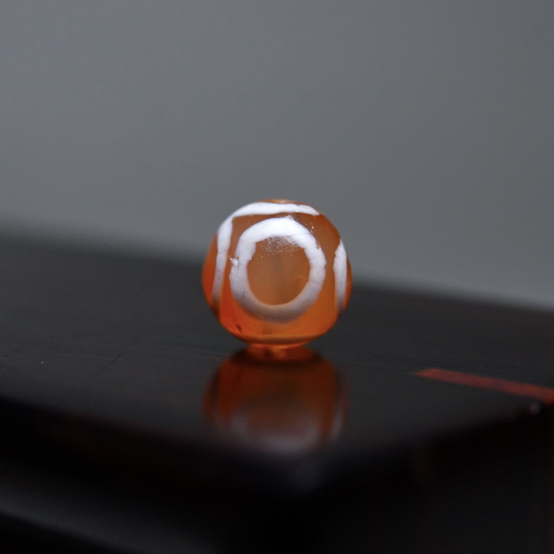 千年天然老玉髓四眼单珠全品文玩纯手工DIY念珠手串配珠一图一物